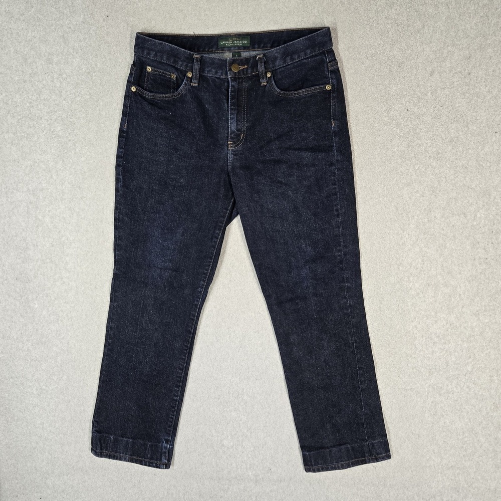 Lauren Ralph Lauren Women Jeans 8 Dark Blue Denim 26" Inseam Stretch